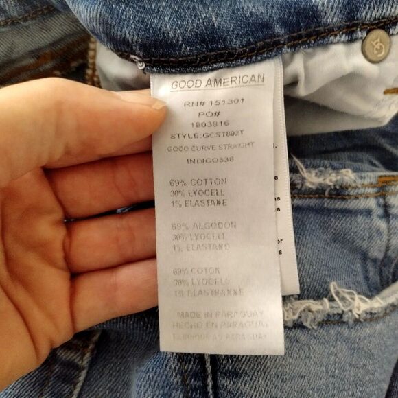 Good American Good Curve High Waist Straight Leg Jeans Sz 8/29 - Picture 9 of 12